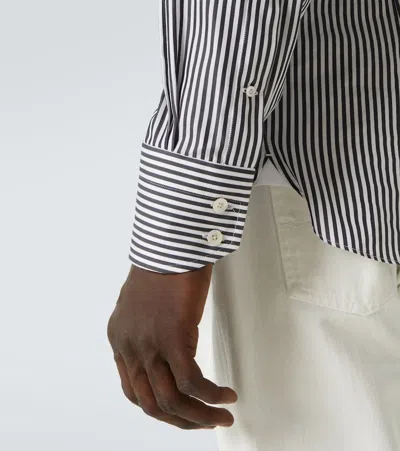 Tom Ford Striped Pattern Button-down Collar Long Sleeves Shirt In Multi