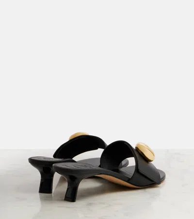Loewe 450mm Pebble-embellished Leather Sandals In Black