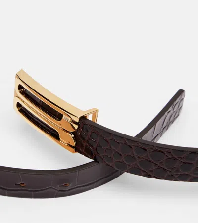 Victoria Beckham Croc-effect Leather Belt