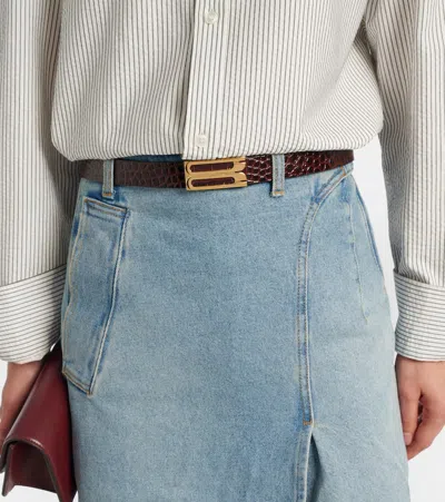 Victoria Beckham Croc-effect Leather Belt