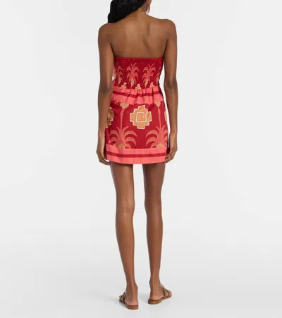 Johanna Ortiz Raiz Ritual Strapless Mini Dress In Multi