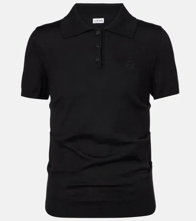Loewe Logo Polo Shirt In Black