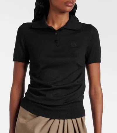 Loewe Logo Polo Shirt In Black