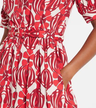 La Doublej Libertine Printed Cotton Shirt Dress In Red