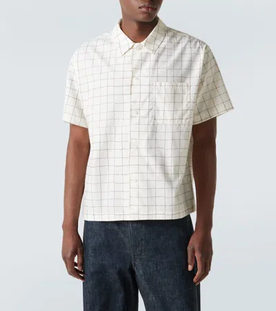 Frame Mens Vintage Check Cotton-blend Shirt Cream Multi Xl