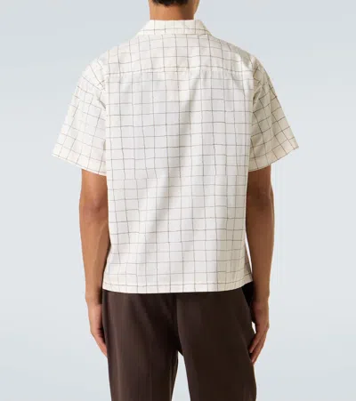 Frame Mens Vintage Check Cotton-blend Shirt Cream Multi Xl