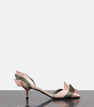 Prada Patent Leather Pumps In Orchid/steel In Pink