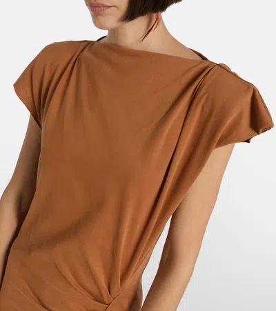 Isabel Marant Nadela Midi Dress With Side Slit In Brown