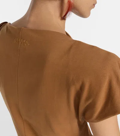 Isabel Marant Nadela Midi Dress With Side Slit In Brown