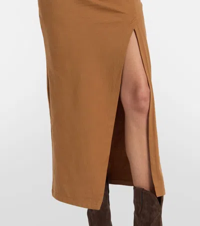Isabel Marant Nadela Midi Dress With Side Slit In Brown