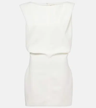 Khaite Toma Bonded Crepe Minidress In White