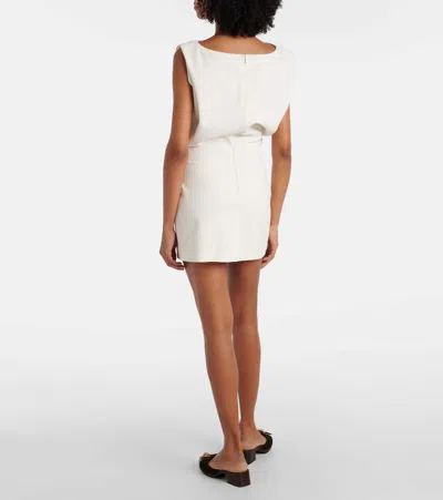 Khaite Toma Bonded Crepe Minidress In White