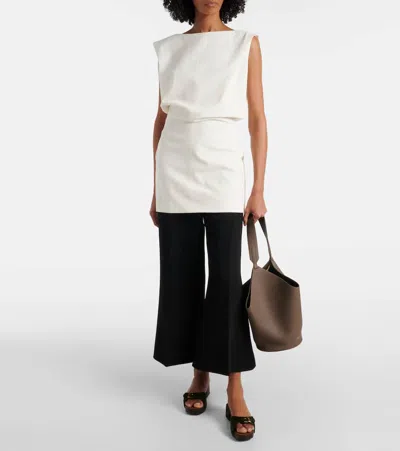 Khaite Toma Bonded Crepe Minidress In White