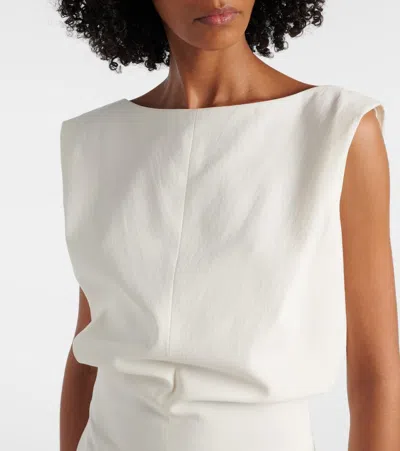 Khaite Toma Bonded Crepe Minidress In White