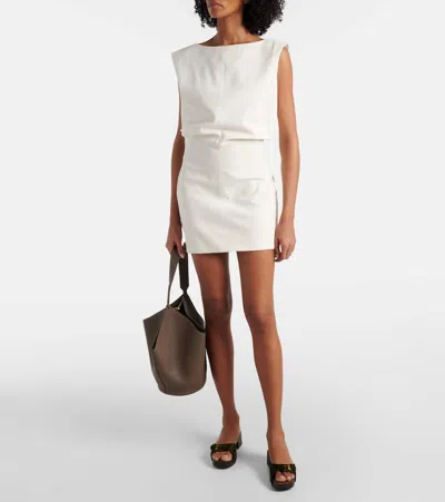 Khaite Toma Bonded Crepe Minidress In White