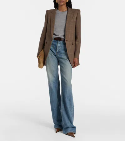 Saint Laurent Wool Sweater In Gray