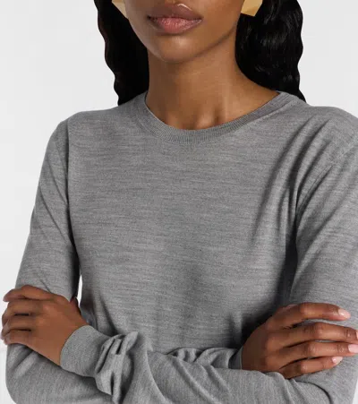 Saint Laurent Wool Sweater In Gray