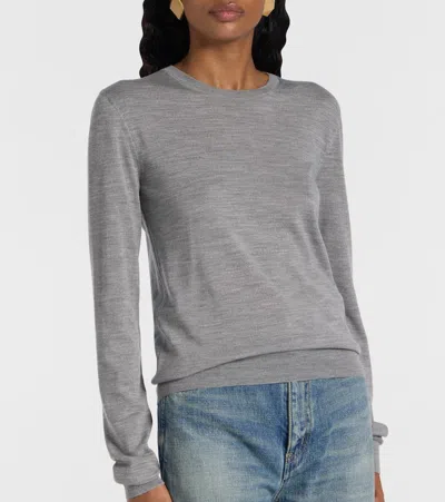 Saint Laurent Wool Sweater In Gray