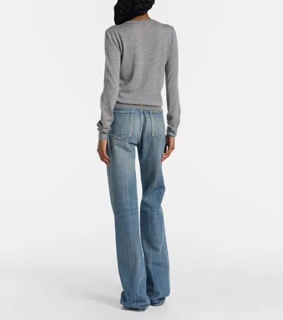 Saint Laurent Wool Sweater In Gray