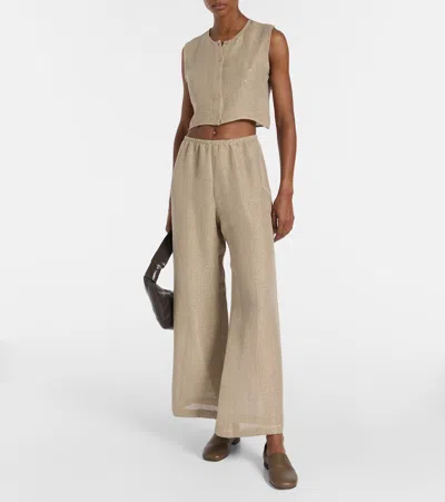 Leset Stella Crewneck Vest In Neutral