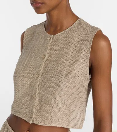 Leset Stella Crewneck Vest In Neutral