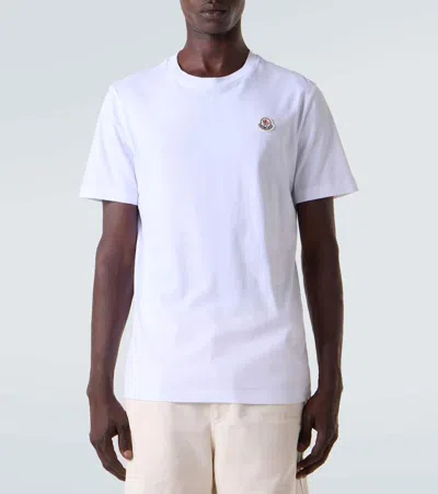 Moncler Set Of 3 Logo Cotton Jersey T-shirts In White