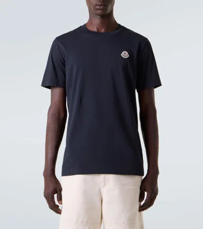 Moncler Set Of 3 Logo Cotton Jersey T-shirts In White