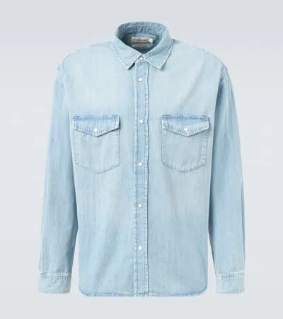 Frame Mens Modern Western Patch-pocket Denim Shirt Calabasas