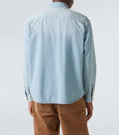 Frame Mens Modern Western Patch-pocket Denim Shirt Calabasas