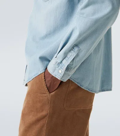 Frame Mens Modern Western Patch-pocket Denim Shirt Calabasas