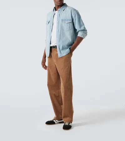 Frame Mens Modern Western Patch-pocket Denim Shirt Calabasas