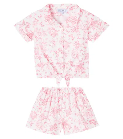 Tartine Et Chocolat Printed Cotton Shirt And Shorts Set