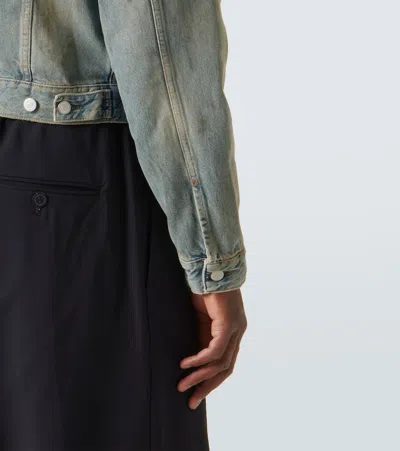 Acne Studios Men Denim Hooded Jacket In Gray