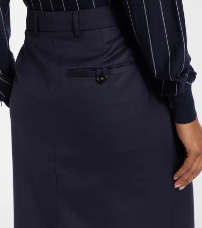 Stella Mccartney Wool Pencil Skirt In Blue