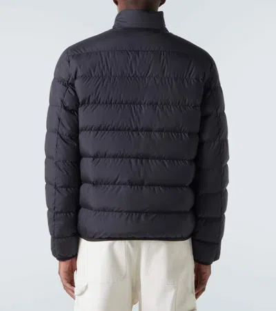 Moncler Quilted Tech Fabric Jacket With Elastic Cuffs In Black