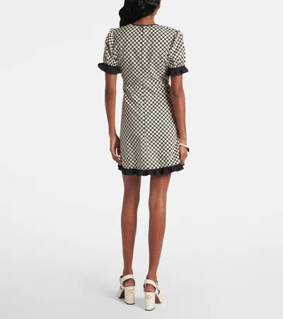 Valentino Bow-detailed Ruffled Polka-dot Cotton-poplin Mini Dress In Black
