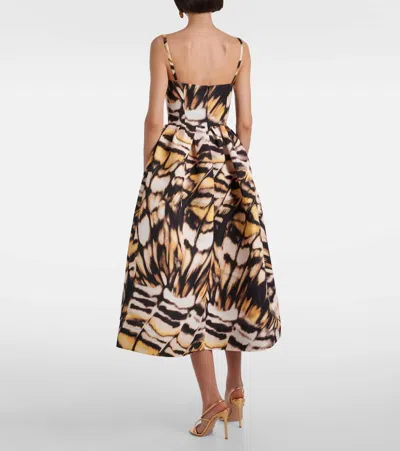 Oscar De La Renta Butterfly Faille Bustier Tea-length Dress