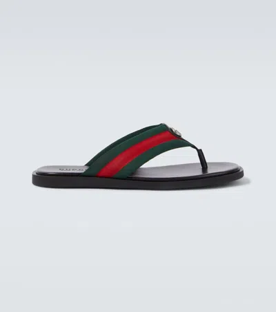 Gucci Interlocking G Thong Sandal In Black