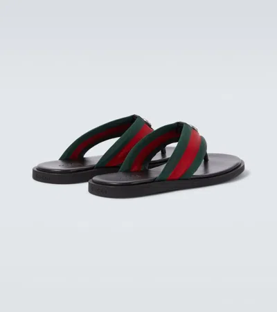 Gucci Interlocking G Thong Sandal In Black