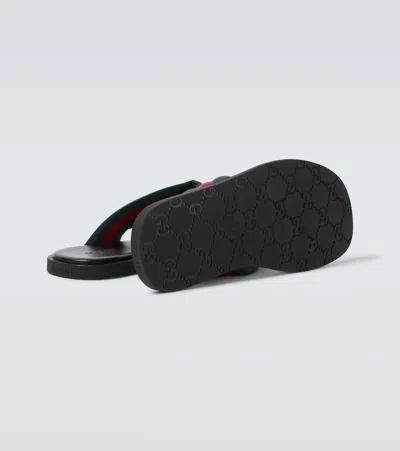 Gucci Interlocking G Thong Sandal In Black