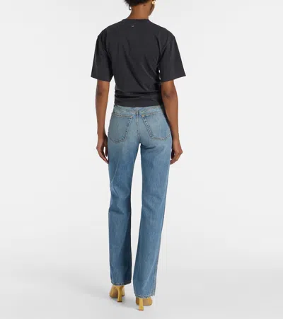 Rabanne Graphic Print Cropped T-shirt With Ring Detail