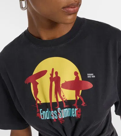 Rabanne Graphic Print Cropped T-shirt With Ring Detail