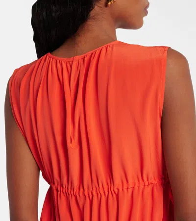 COMO褶饰真丝绉纱迷你连衣裙