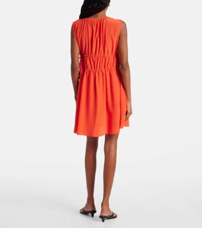 COMO褶饰真丝绉纱迷你连衣裙