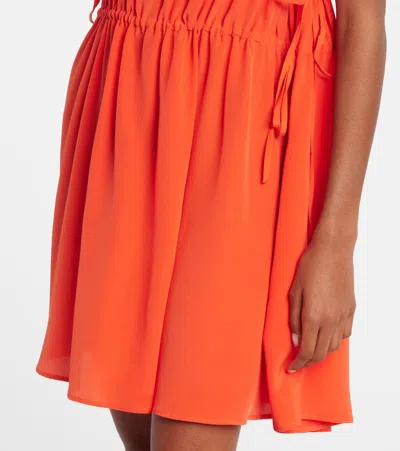 COMO褶饰真丝绉纱迷你连衣裙