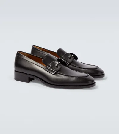 Christian Louboutin Round Toe Loafers Featuring Buckle Detail In Black