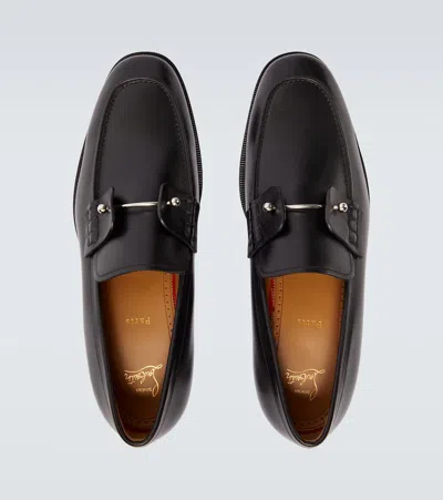 Christian Louboutin Round Toe Loafers Featuring Buckle Detail In Black