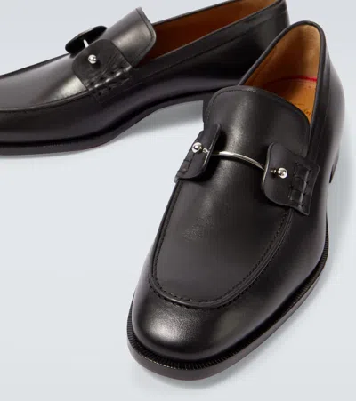 Christian Louboutin Round Toe Loafers Featuring Buckle Detail In Black