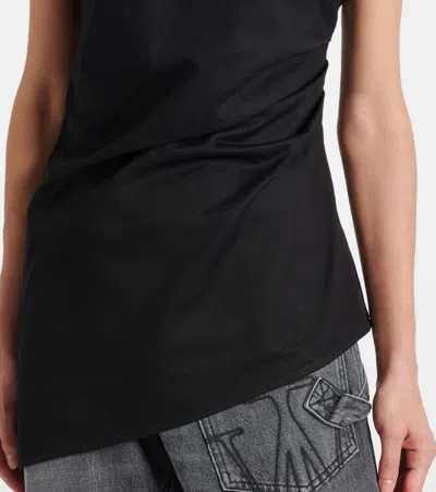 Jw Anderson Lace-trimmed Asymmetric Cotton Top In Black