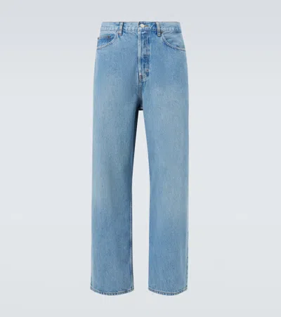 Frame The Baggy High-rise Wide-leg Jeans In Blue